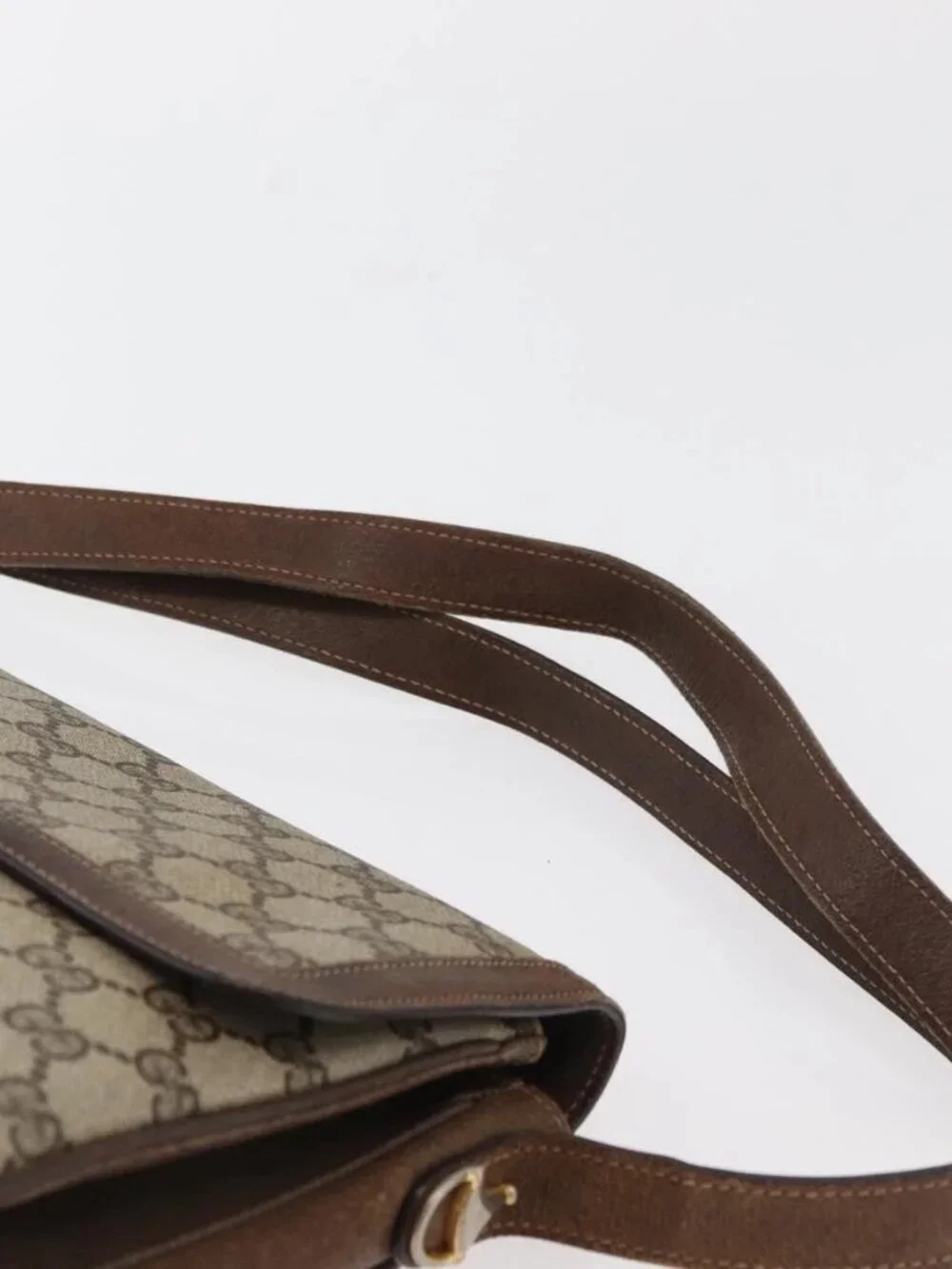 GUCCI GG Supreme Shoulder Bag PVC Beige Gold 001 16 4084 Auth